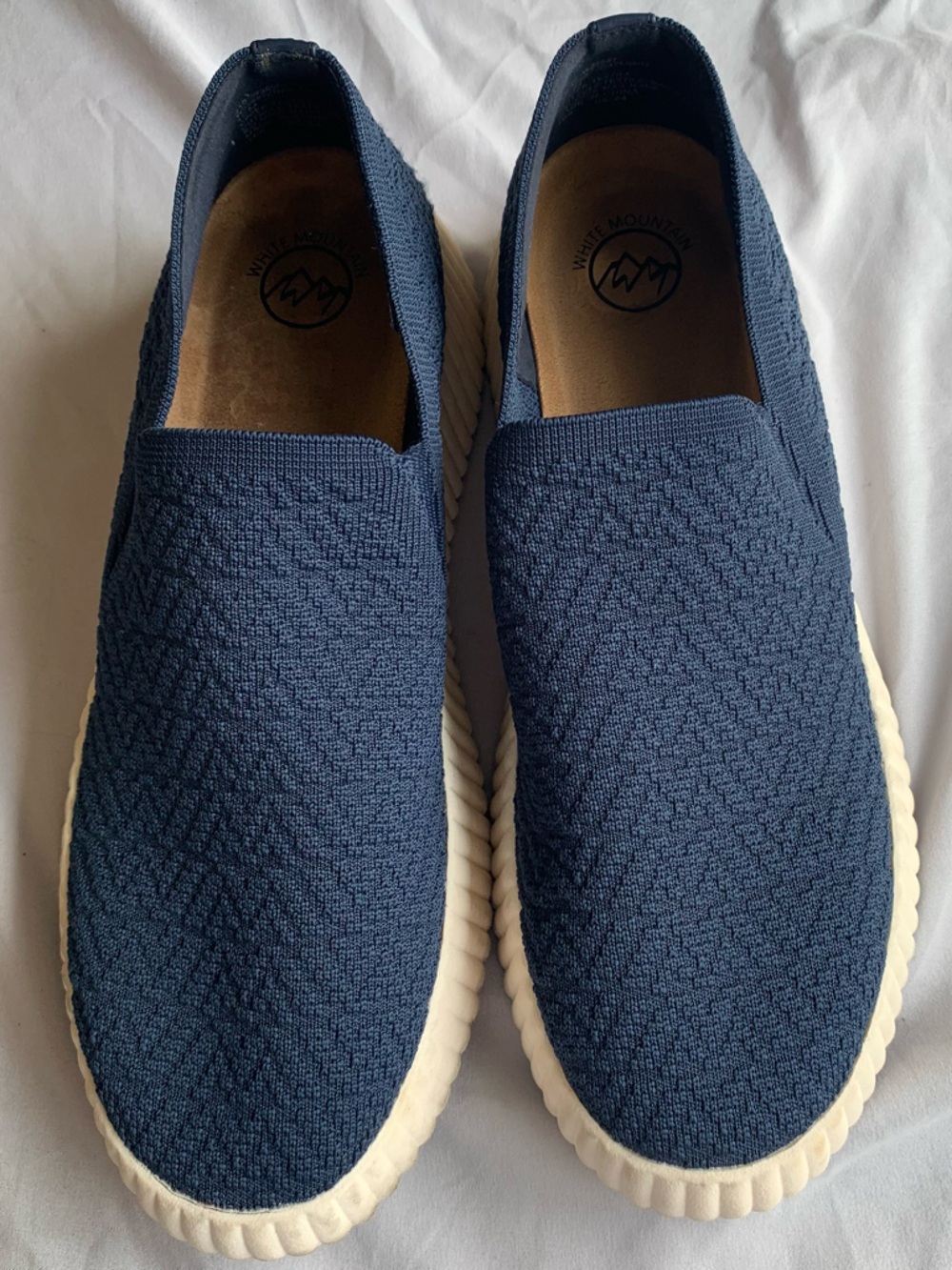 White Mountain Men's 10M Navy Knit Slip-On Loafers